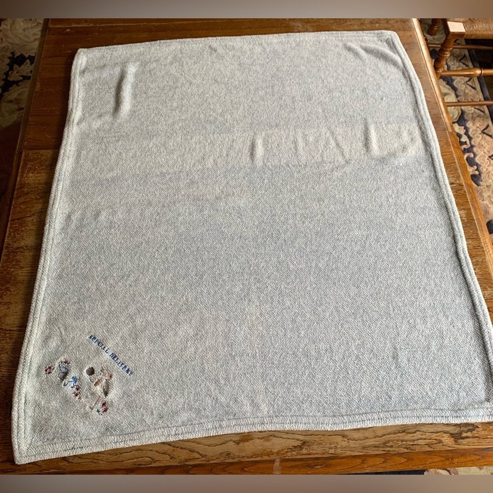 Kennebunk Weavers Baby Blanket Throw “Special Delivery” Light Blue 42.5” By 35”